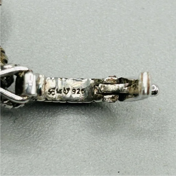 BARBARA BIXBY Sterling Silver with 18k Gold Leaves and Multi-stone Key Pendant - Picture 10 of 14